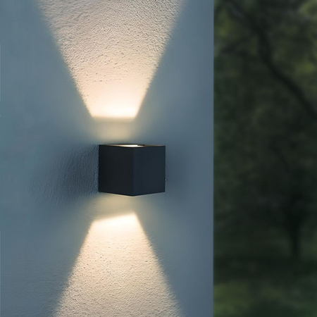 Zahradní nástěnná lampa Venkovní LED fasádní lampa 6W 580lm 2700k teplá bílá Black ERIC Videx