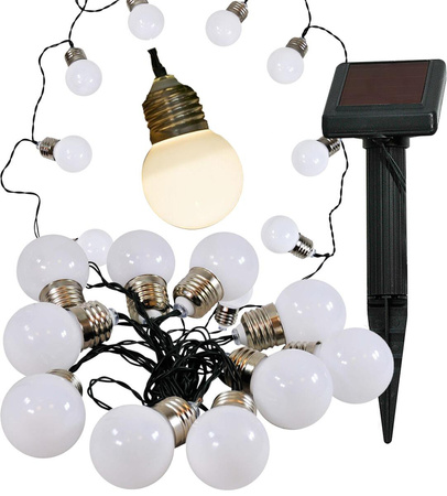 Solární zahradní okrasné girlandy Světelný řetěz 1.75 m 10xLED SILVER BALLS 3000K