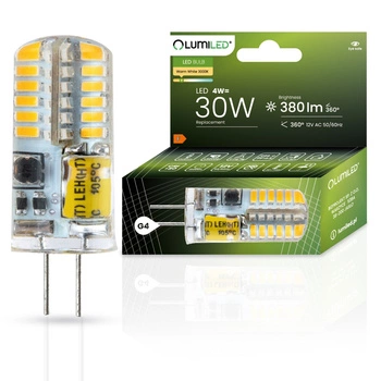 Žárovka LED G4, KAPSLE 4W = 30W 380lm 3000K Teplá bílá 360° LUMILED