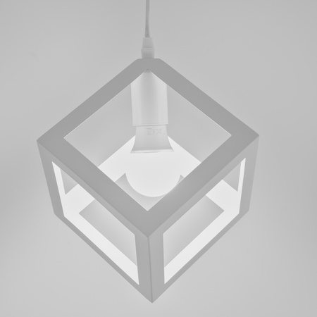 1x E27 Závěsná lampa, geometrická čtvercová Bílá ZWIS TALUS LUMILED