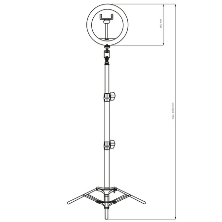 LED stojací lampa 15W 330lm 2700-4000-6500K teplá 360° černá stmívatelná SELFIE Sanico Goldlux