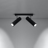 DIREZIONE stropní svítidlo 2xGU10 Reflektor Halogenové svítidlo Pohyblivé 30cm Černá SOLLUX