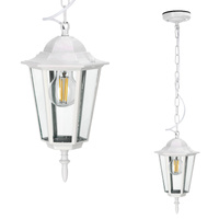 Venkovní zahradní závěsné svítidlo E27 bílé IP54 LO 4105 Kobi