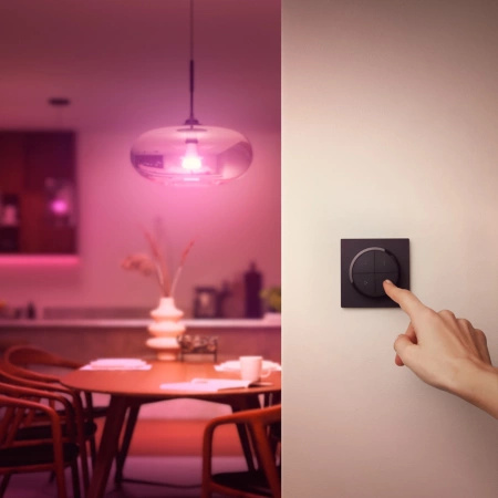 Dálkové ovládání nástěnného spínače stmívače černé Philips Hue Tap Dial Switch Bluetooth Zigbee