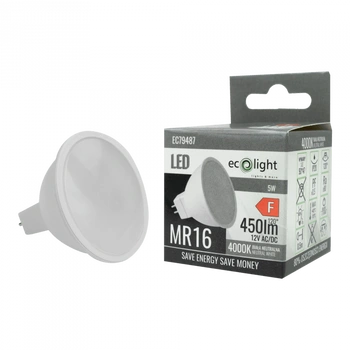 LED reflektorová žárovka MR16 GU5.3 5W 400lm 4000K neutrální bílá 12V Ecolight