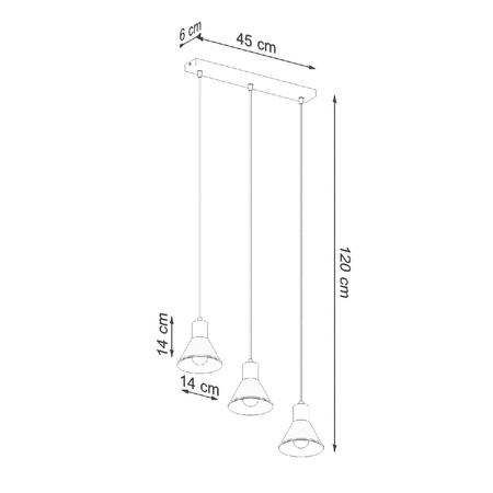 LED závěsné stropní svítidlo TALEJA 3xE27 černé SOLLUX
