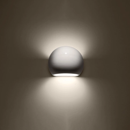 SOLLUX LED GLOBE E27 Nástěnné svítidlo Semi-circular lakované leskle bílé barvy