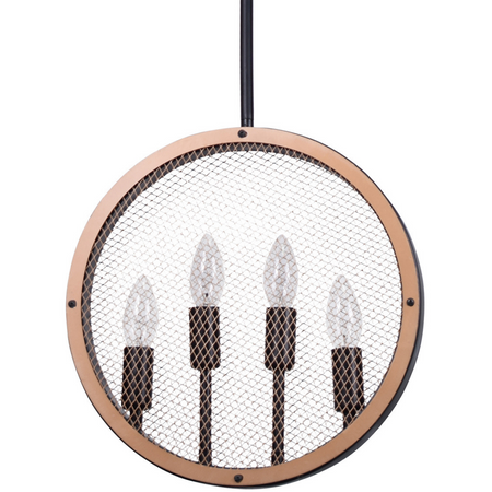 Retro vintage stropní závěsné svítidlo 4x E14 černá + zlatá ARETE IL MIO GOLDLUX (Polux)