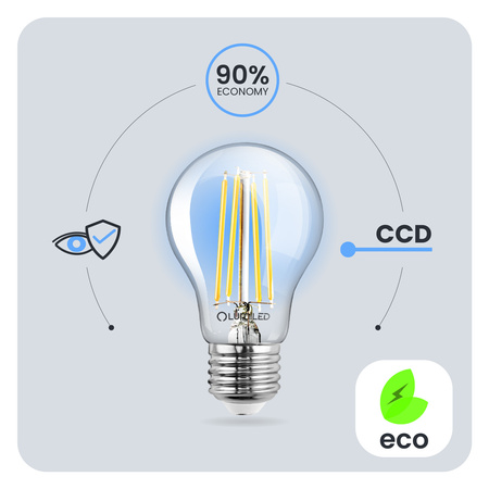LED žárovka E27 A60 4W = 40W 470lm 3000K teplá bílá 360° Filament LUMILED