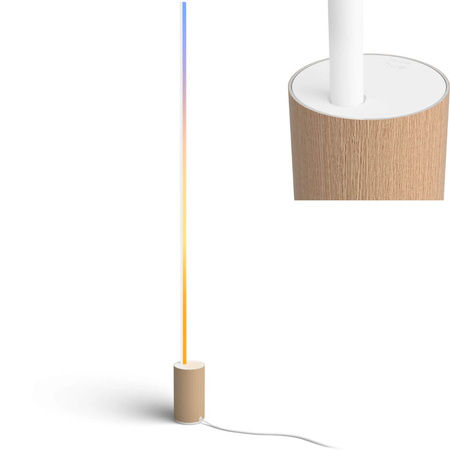 SIGNE GRADIENT LED dubová stojací lampa EU/UK 29W CCT RGB PHILIPS HUE Bluetooth Zigbee