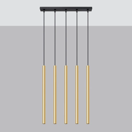 PASTELO 5L 5xG9 Zlatá moderní stropní závěsná lampa SOLLUX