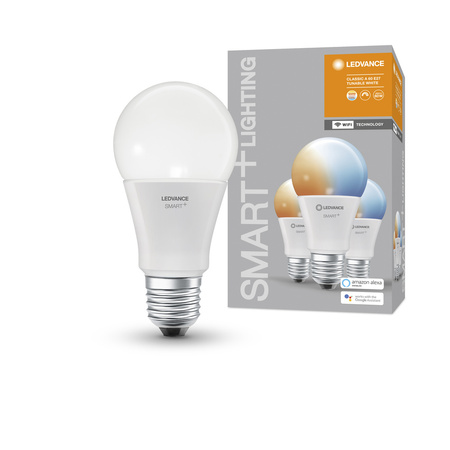 3x LED žárovka E27 A60 9W 806lm CCT LEDVANCE SMART+ WiFi stmívatelná