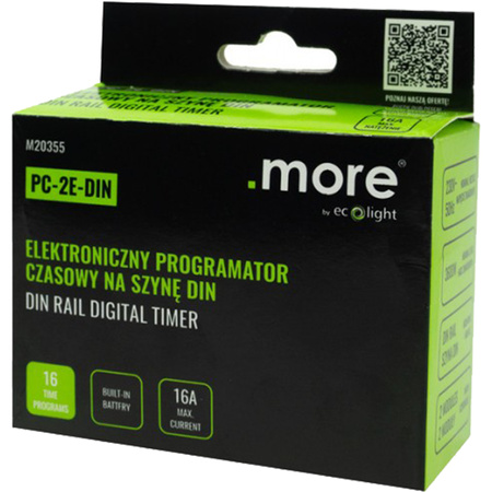 Časovač zapnutí/vypnutí LCD Digitální plán 7 dní PC-2E-DIN Ecolight