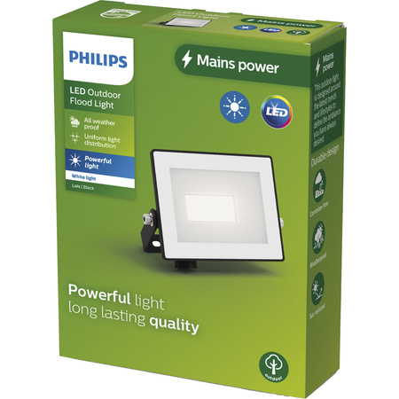 Reflektor LED 10W 950lm 3000K IP65 Black Lois Philips