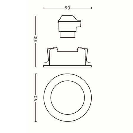 Zásuvné halogenové svítidlo DONEGAL GU10 Round Movable Grey PHILIPS