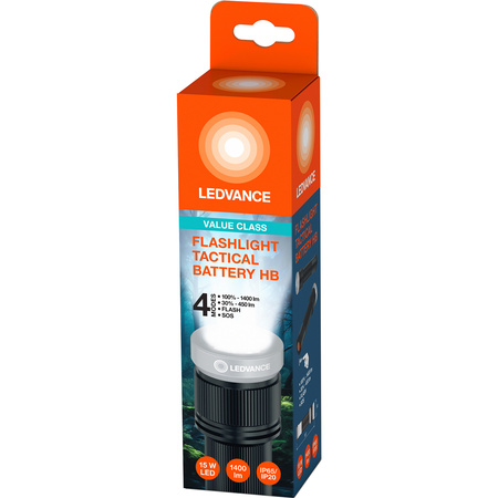 LED 15W 1400 lm IP65 taktická svítilna baterie 6xAA ZOOM ruční světlo LEDVANCE