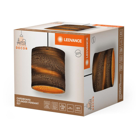 Dekorativní stropní závěsné svítidlo E27 s převisem Hnědá kartonová dekorace Ledvance
