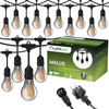 Venkovní řetěz 15m, 15x E27 Žárovky Smokey 6W 2200K MALUS LUMILED