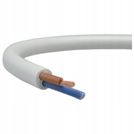 Drátový kabel OWY H05VV-F 300/500V 2x2.5mm Bílý 1m EL.KABEL