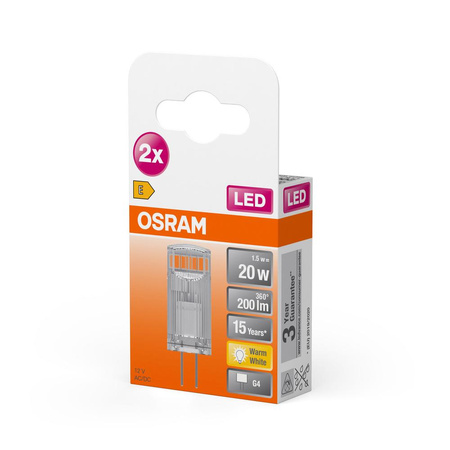 LED žárovka G4 CAPSULE 1.8W = 20W 200lm 2700K Teplá bílá 300° OSRAM Star 2x