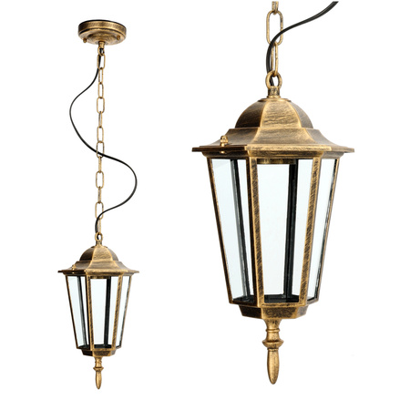 Zahradní závěsné stropní svítidlo venkovní převislé E27 zlaté IP54 LO 4105 Kobi