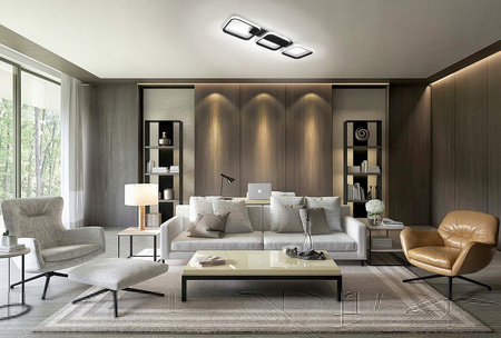 LED lustrová stropní lampa 33W NEBULA CANIS Černá