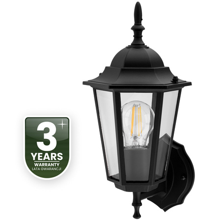 Zahradní nástěnná lampa lucerna E27, Černá BELLIS LUMILED