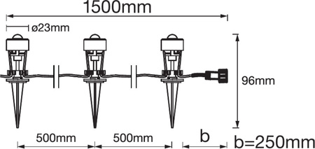 LED dekorativní světelné body 2,1W 3000K teplé ENDURA GARDEN 3 Dot LEDVANCE - Prodloužení