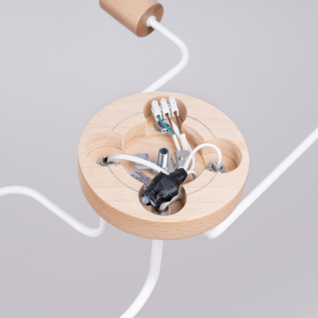 Stropní lustr 4x E27 Přírodní dřevo Bílý Timbo Peach Puff SL.1665 Sollux