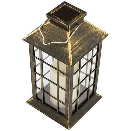 LED solární zahradní lampa. závěsná patina lucerna. 27 cm