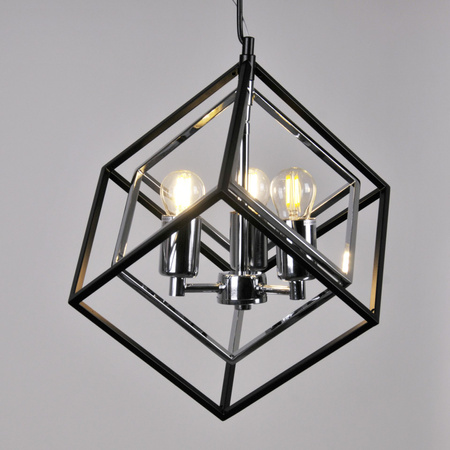 Stropní závěsné svítidlo 3x E27 Chrome Black Ikar Sanico Goldlux