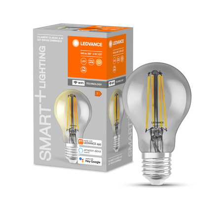 LED žárovka E27 A60 6W = 44W 2500K Teplá bílá 540lm 300° LEDVANCE SMART+ WIFI vlákno Stmívatelné
