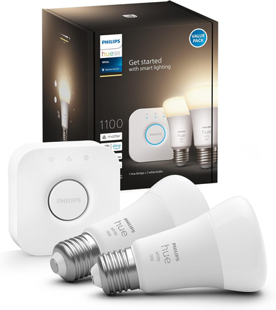 2PAK LED žárovka E27 A60 9,5W 2700K Warm PHILIPS HUE White Bluetooth Zigbee + Hue Bridge