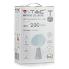 LED stolní lampa se zrcadlem 5W 3000K dobíjecí bílá VT-7905 V-TAC