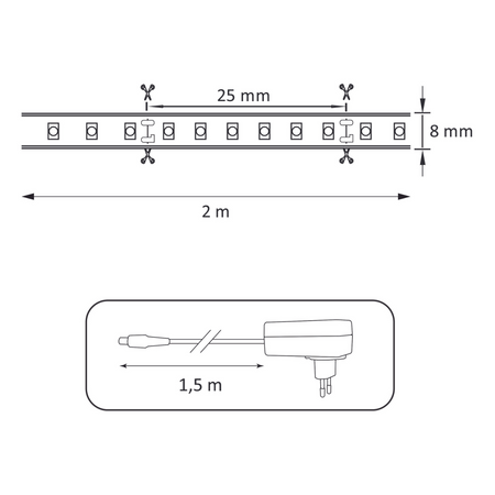 LED pásek 18W 1650lm 4000K neutrální 120° bílá stmívatelná Sanico Goldlux