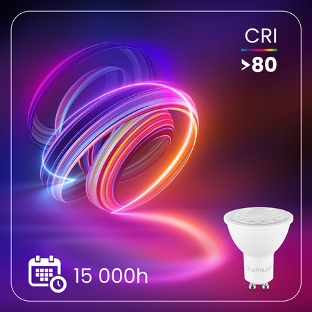 10x Žárovka LED GU10, 6W = 50W 580lm 6500K Studená bílá Nastavitelná 24° 36° 60° LUMILED