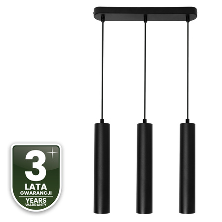 Stropní závěsné svítidlo 29cm Reflektor 3x GU10 LED SOPLO Black LUMILED