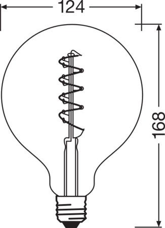 LED žárovka E27 G125 4.5W = 28W 300lm 2000K Teplá bílá 300° Filament OSRAM Vintage 1906 Stmívatelné