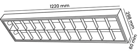 Rastrové svítidlo pro povrchovou montáž 2xT8 120 cm G13 Black