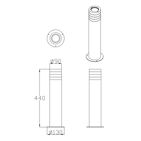 E27 černá IP54 Rino Sanico Goldlux Stojanová zahradní lampa