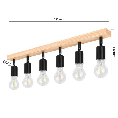 Spot Tuba Stropní svítidlo Reflektor Halogenové svítidlo 6x E27 Pohyblivé Černohnědé Eos Masterled