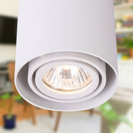 Halogenový reflektorový bodový reflektor GU10 s povrchovou montáží, kulatý, pohyblivý, bílý Masterled