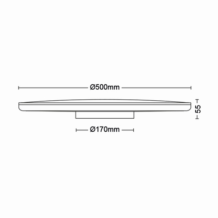 Plafond LED stropní svítidlo OZZIET 36W 2700K 50cm černé Kulaté stropní svítidlo PHILIPS
