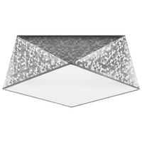 Stropní svítidlo LED Plafond HEXA 2xE27 Čtvercové svítidlo 35cm Stříbrná SOLLUX