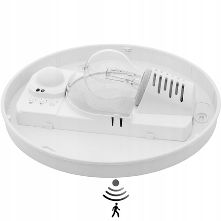 Plafond LED stropní svítidlo se senzorem pohybu Povrchová montáž E27 IP44 Kulaté bílé PIRES KANLUX