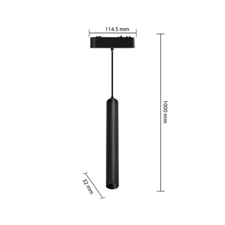 LED závěsné světlo pro magnetickou lištu 7W 700lm 4000K Neutral CRI90 36° 48V Black Luxo Masterled