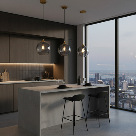 Stropní závěsné svítidlo E27 Zlatá šedá Damar Sanico Goldlux