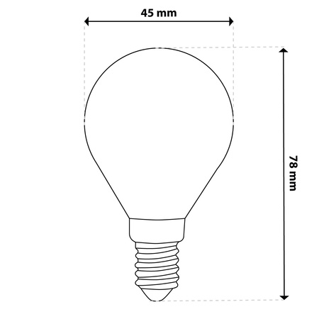 6x LED žárovka E14 kapka P45 2,2W 470lm = 40W 2700K teplá bílá 360° Filament energetická třída A LUMILED