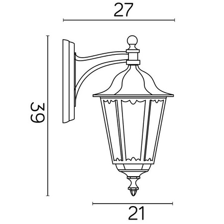 Venkovní zahradní fasádní svítidlo LED Retro Midi K 3012/1/M E27 Su-Ma