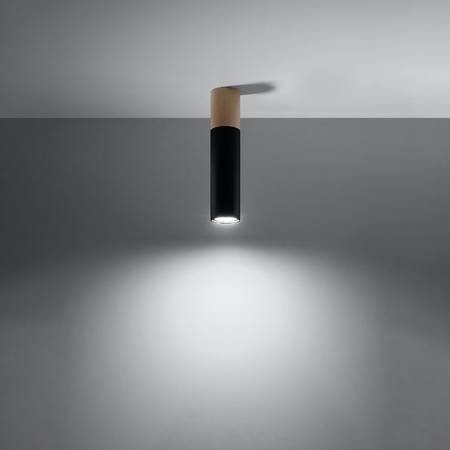 Svítidlo pro povrchovou montáž PABLO GU10 Halogen Spot Tuba Wood-Black SOLLUX